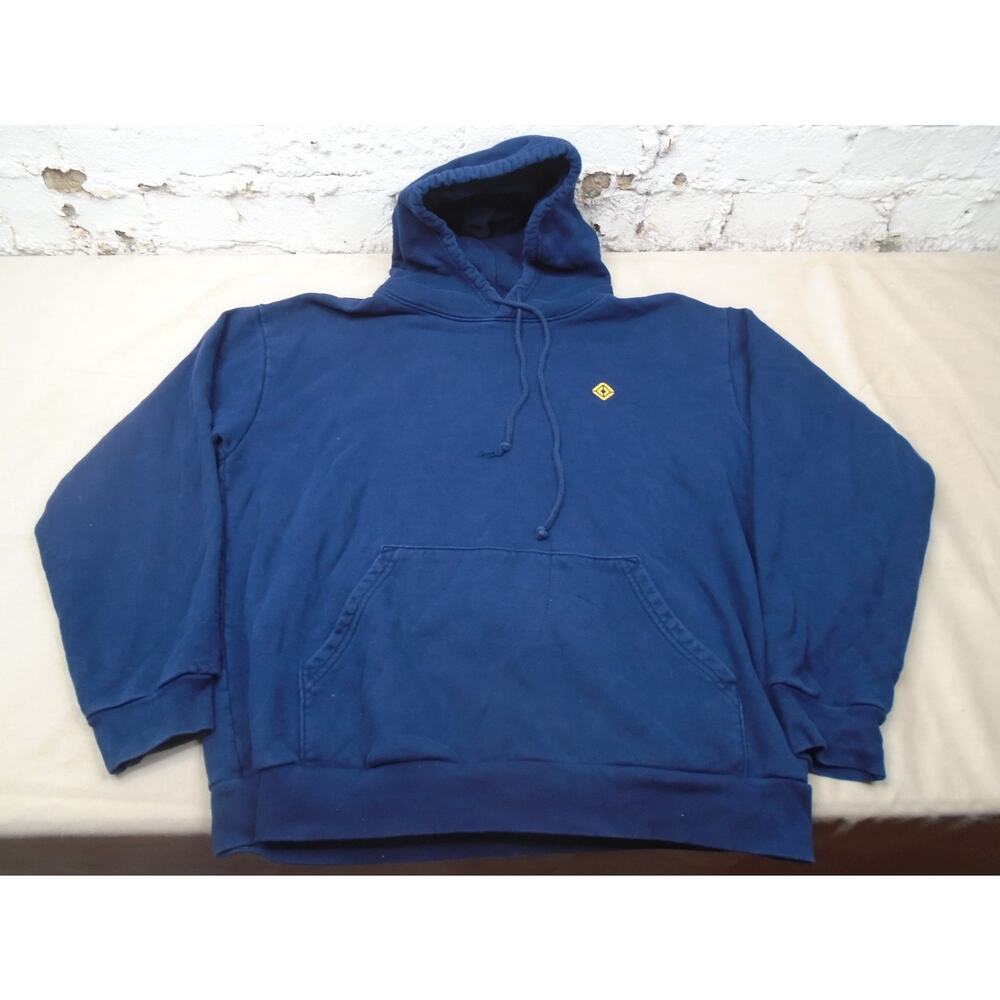 Rivian Hoodie Sweatshirt Large Blue Outdoor Military Heavy Cotton USA Made